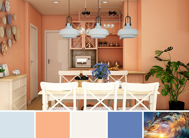 January inspired soft coloured dining room