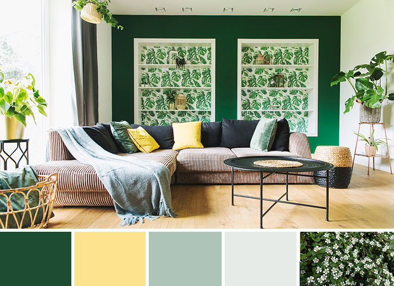 August inspired nature coloured living room