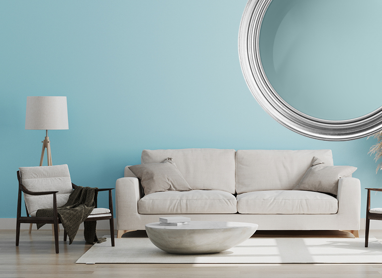Monet inspired soft coloured living room
