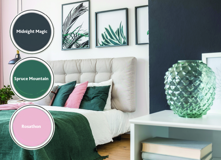 March inspired soft coloured bed room