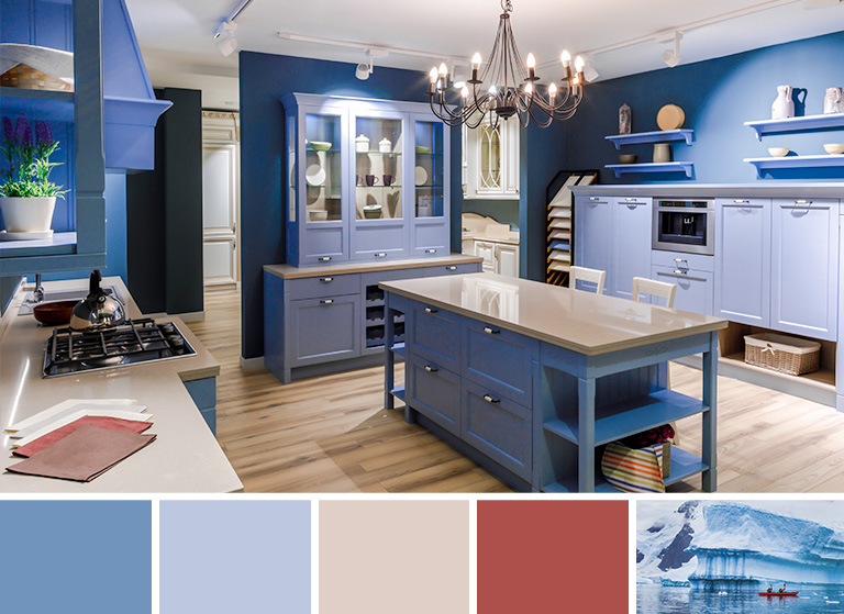 December inspired bold and deep coloured kitchen