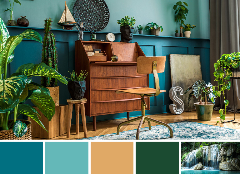 July inspired bold and deep room