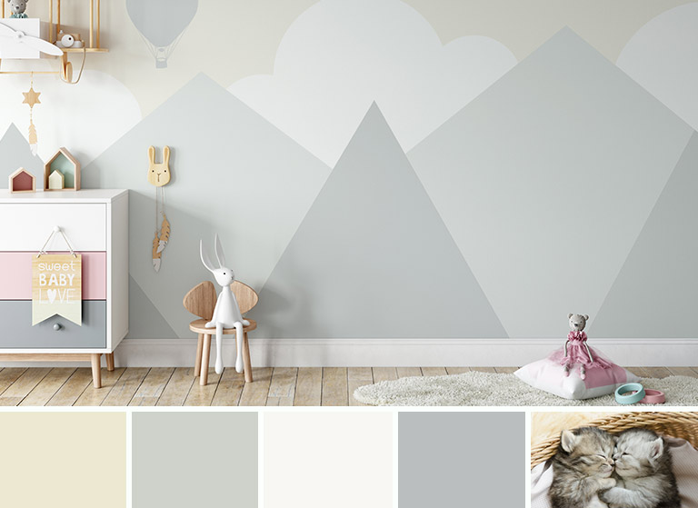 July inspired soft coloured room