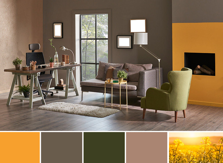 Saskatchewan inspired nature coloured living room