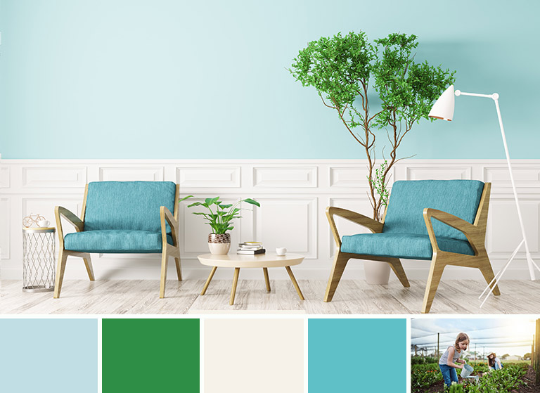 April inspired soft coloured room