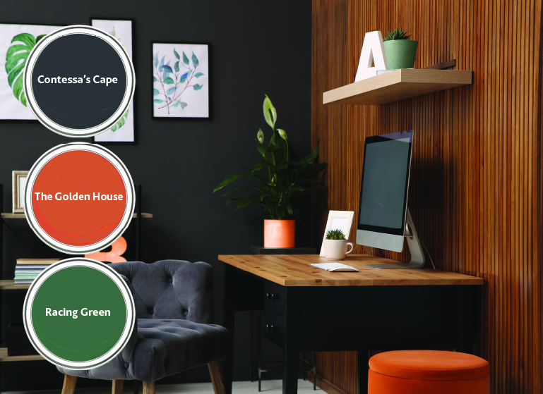 September inspired deep coloured room