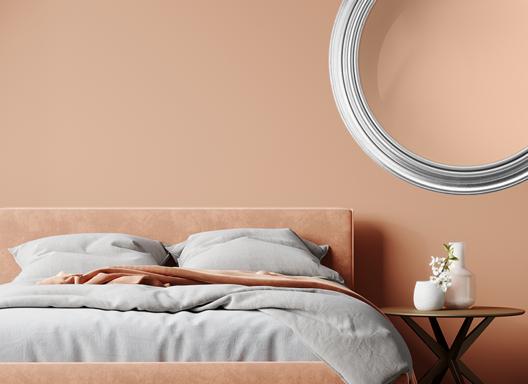 Peach beach inspired soft coloured bathroom